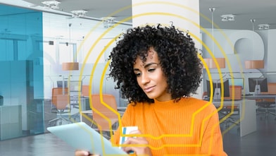 Woman in office