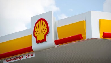 Shell service station showing Shell Pecten