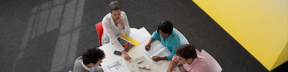 People meeting around a long table