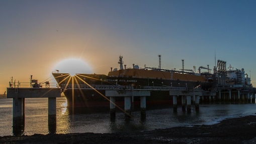 LNG Tanker at QGC LNG plant Curtis Island