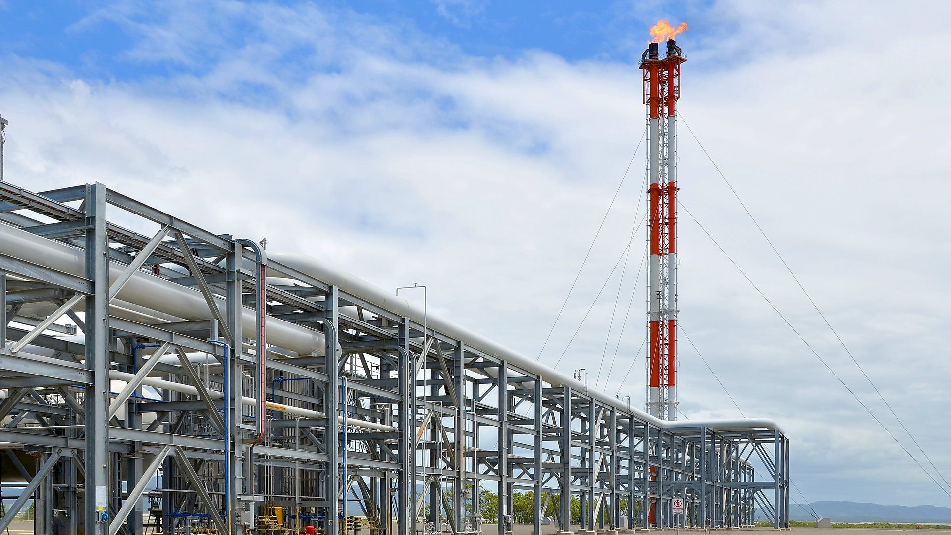 Flaring at our LNG Plant Shell Australia