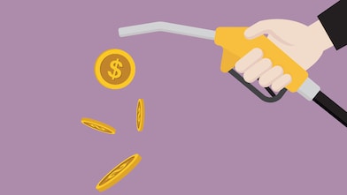 Gasoline fuel nozzle with a US dollar coin