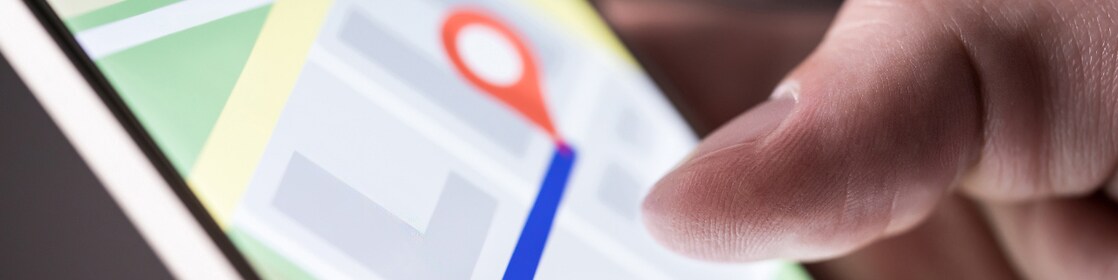 GPS tracking: close up view of map app on phone