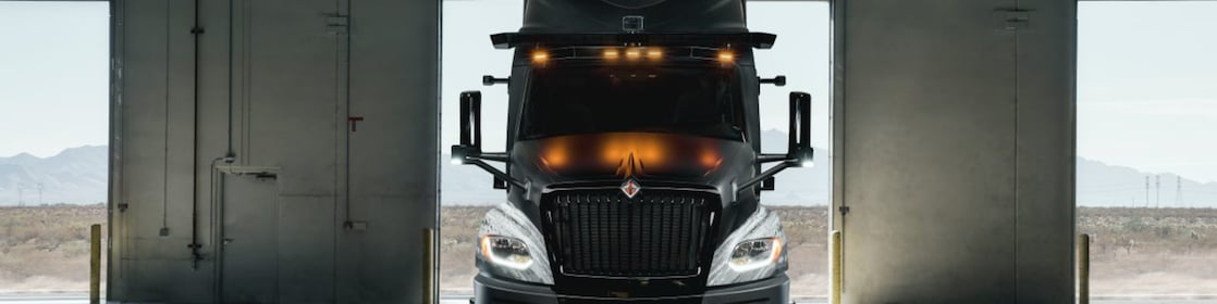Screen out the window of driverless truck