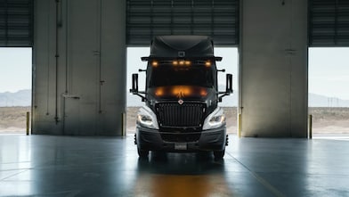 Screen out the window of driverless truck