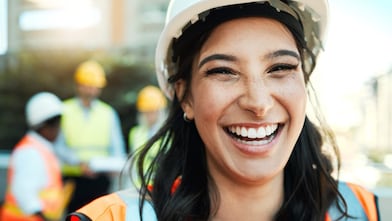 Happy woman employee