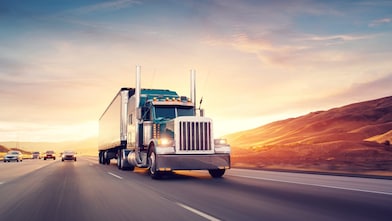 Truck on road