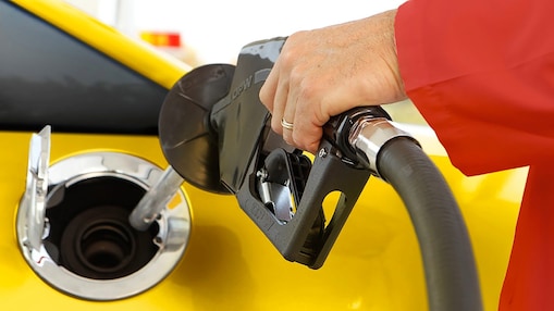 Driver refuelling a truck at a Shell Truck Network service station