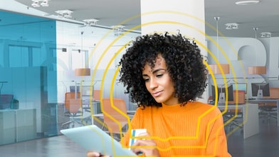 Woman in office