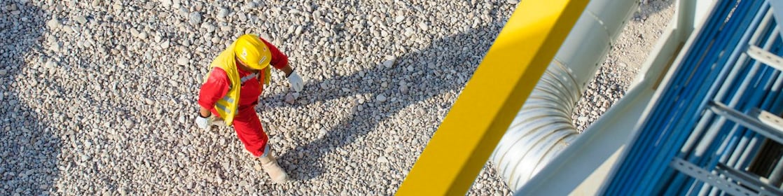 Shell engineer in a refinery