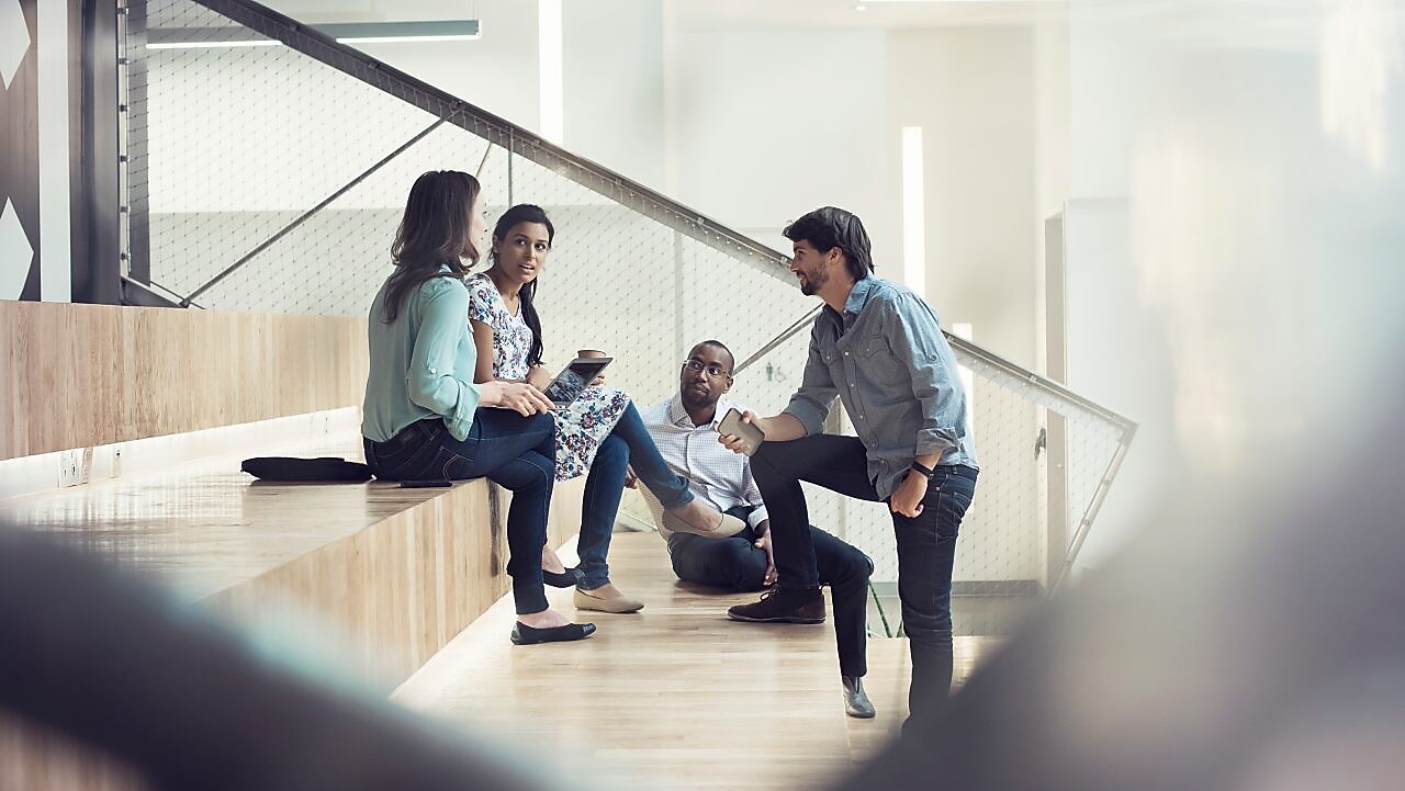 Young business people in discussion
