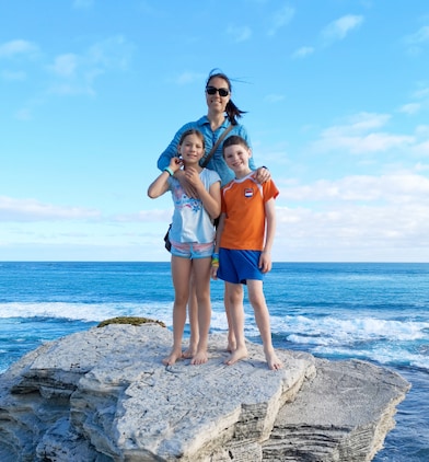 Yvonne with kids