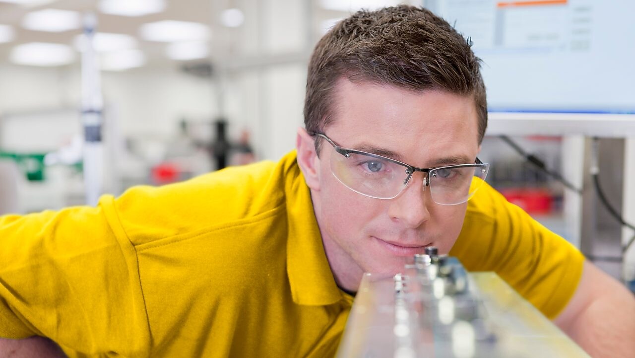 Collection of images showing employees and graduates at work