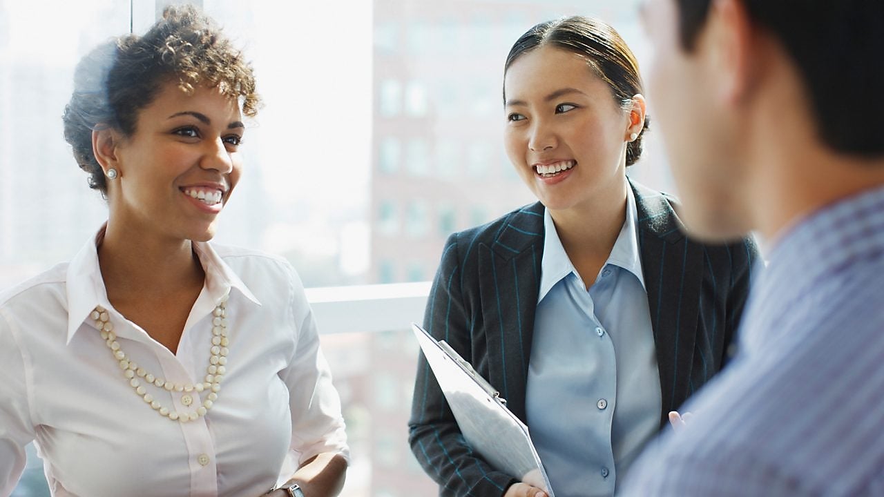People talking in an office environment