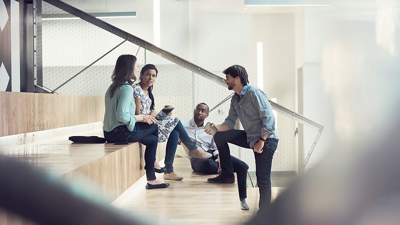 Young business people in discussion