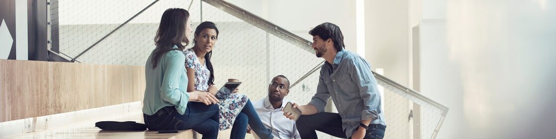 Young business people in discussion