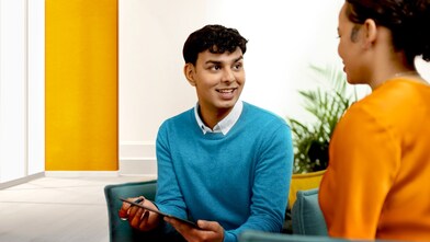 Smiling employee