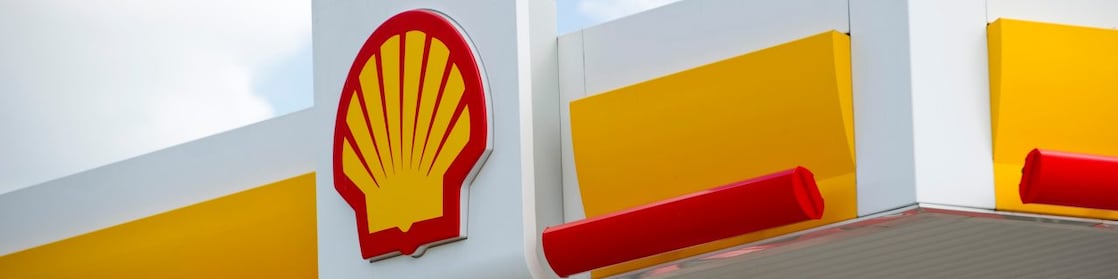 Shell service station showing Shell Pecten