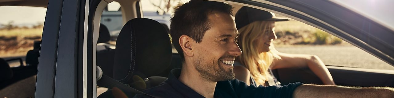 Man and woman in car