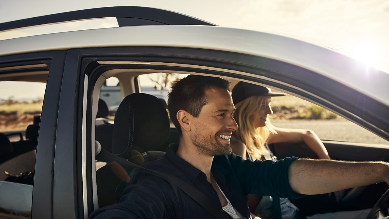 Man and woman in car