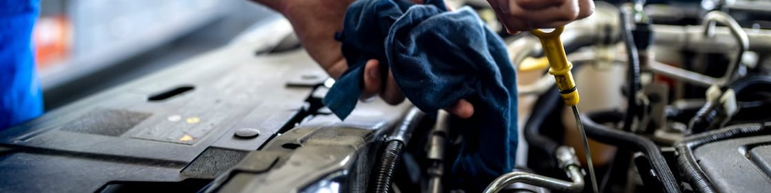 Mechanic working on car