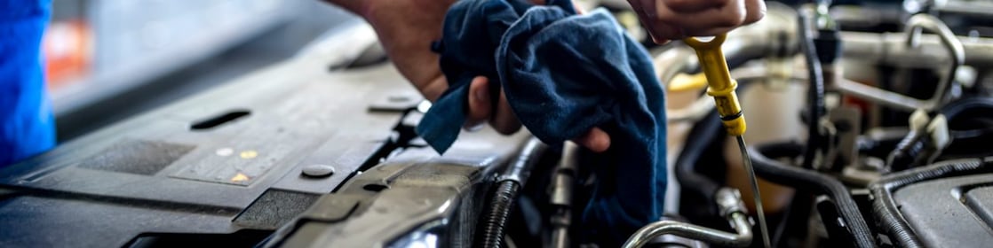 Mechanic working on car