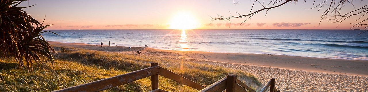 Sunrise at Kawana beach on the Sunshine Coast, Queensland.