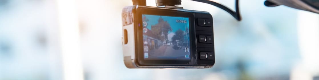 Dash cam on a car