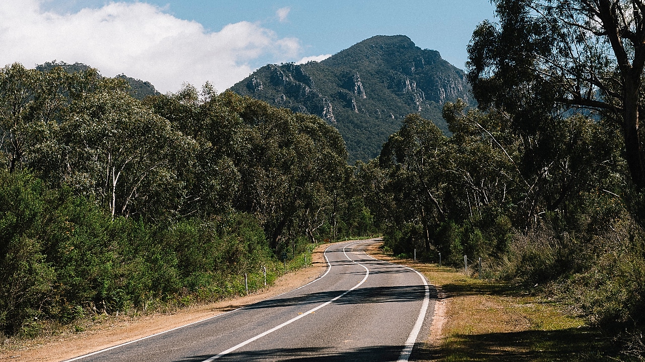 Winding road to Mount Abrupt, Grampians, Australia