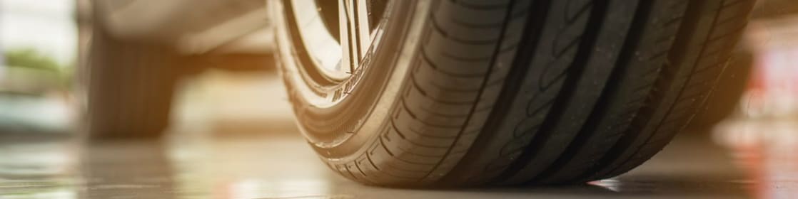 Close up of a car tyre