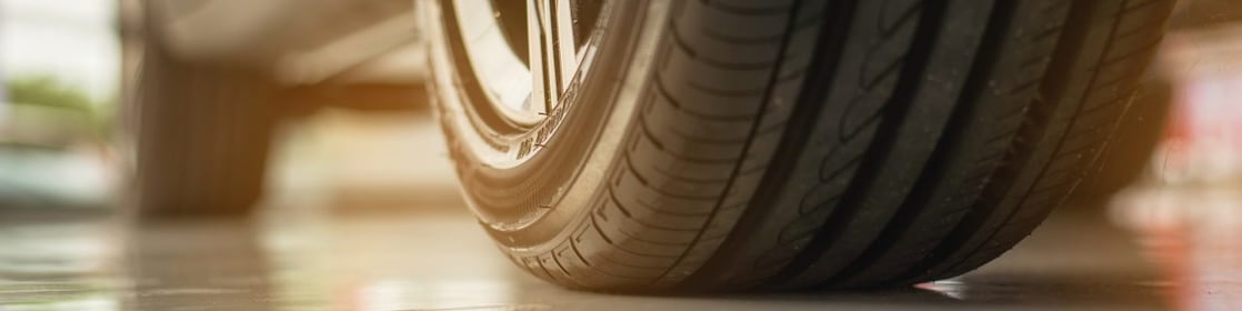 Close up of a car tyre