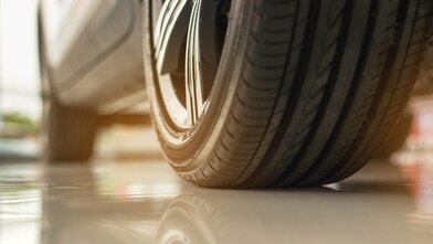 Close up of a car tyre