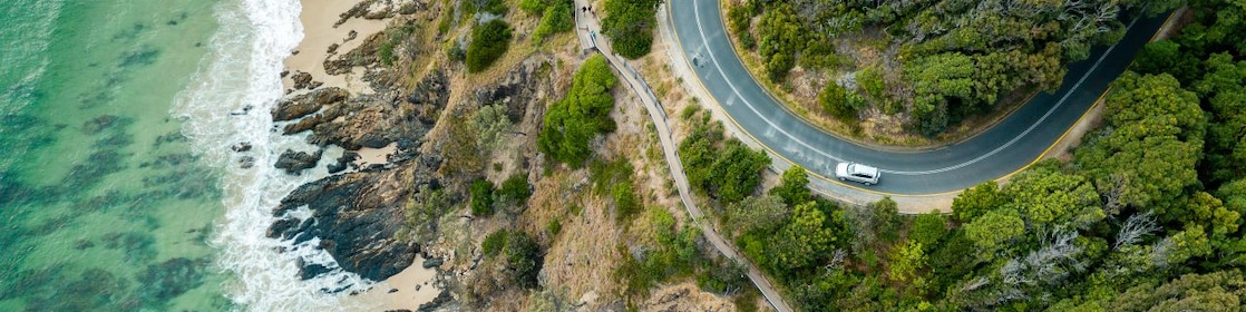 Car driving along road