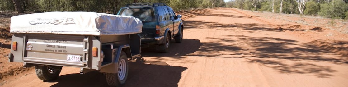 Car towing a trailer