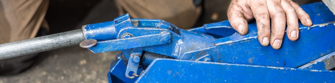 Man with car jack