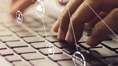 Man working on laptop