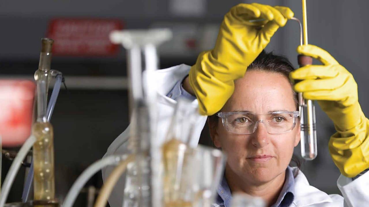 Scientist working in lab