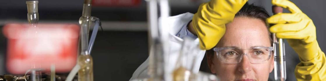 Scientist working in lab