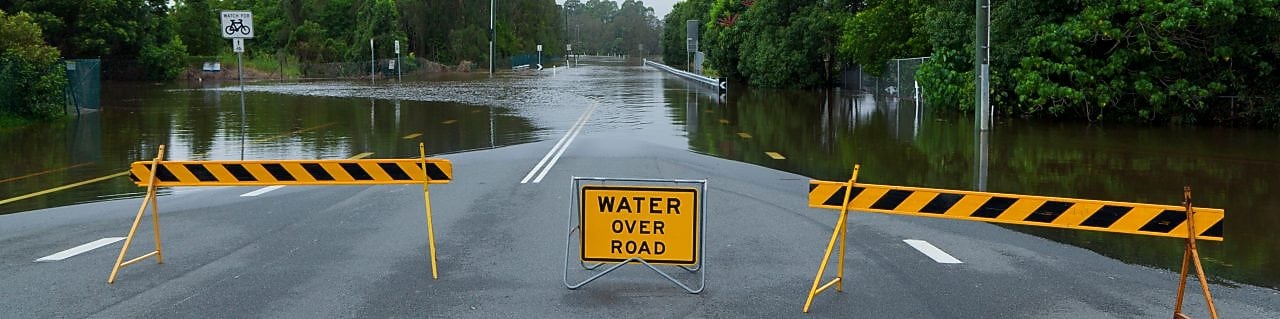 Road closed due to flooding