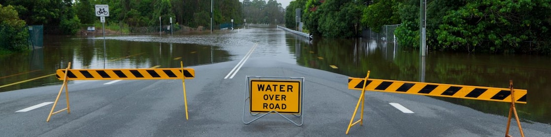 Road closed due to flooding