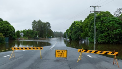 Road closed due to flooding