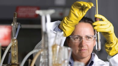 Scientist working in lab