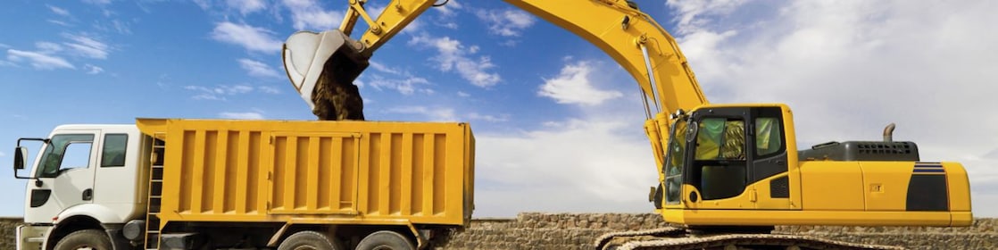 Loading mud in a truck