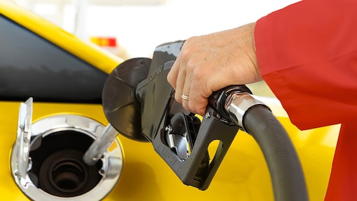 Person filling up at a fuel station