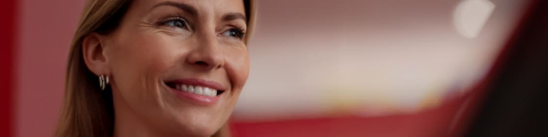 Close up of a smiling lady