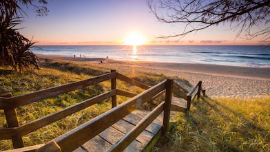 Sunrise at Kawana beach on the Sunshine Coast, Queensland.