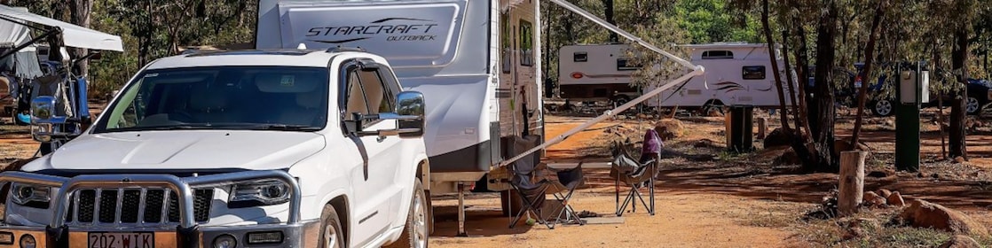 Car with a caravan