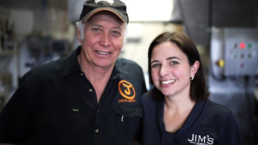 Emily with her Jims Jerky family