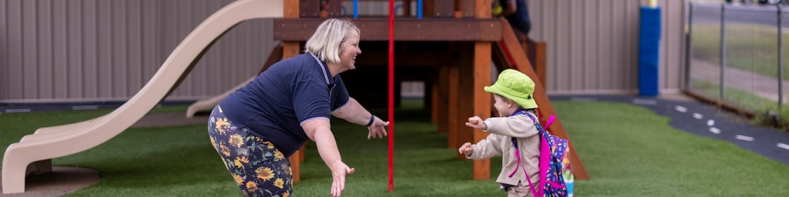 Ms Pitkin with a student from Wandoan Kindergarten